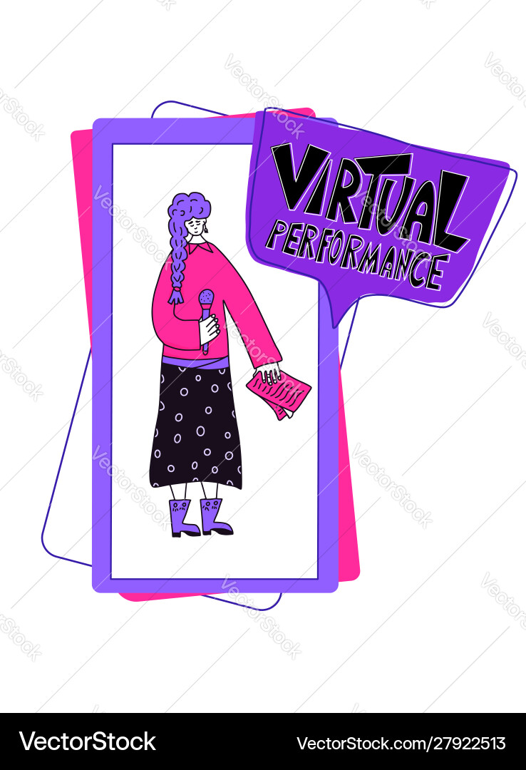 Virtual performance text phrase on speech bubble Virtual performance text phrase on speech bubble vector image