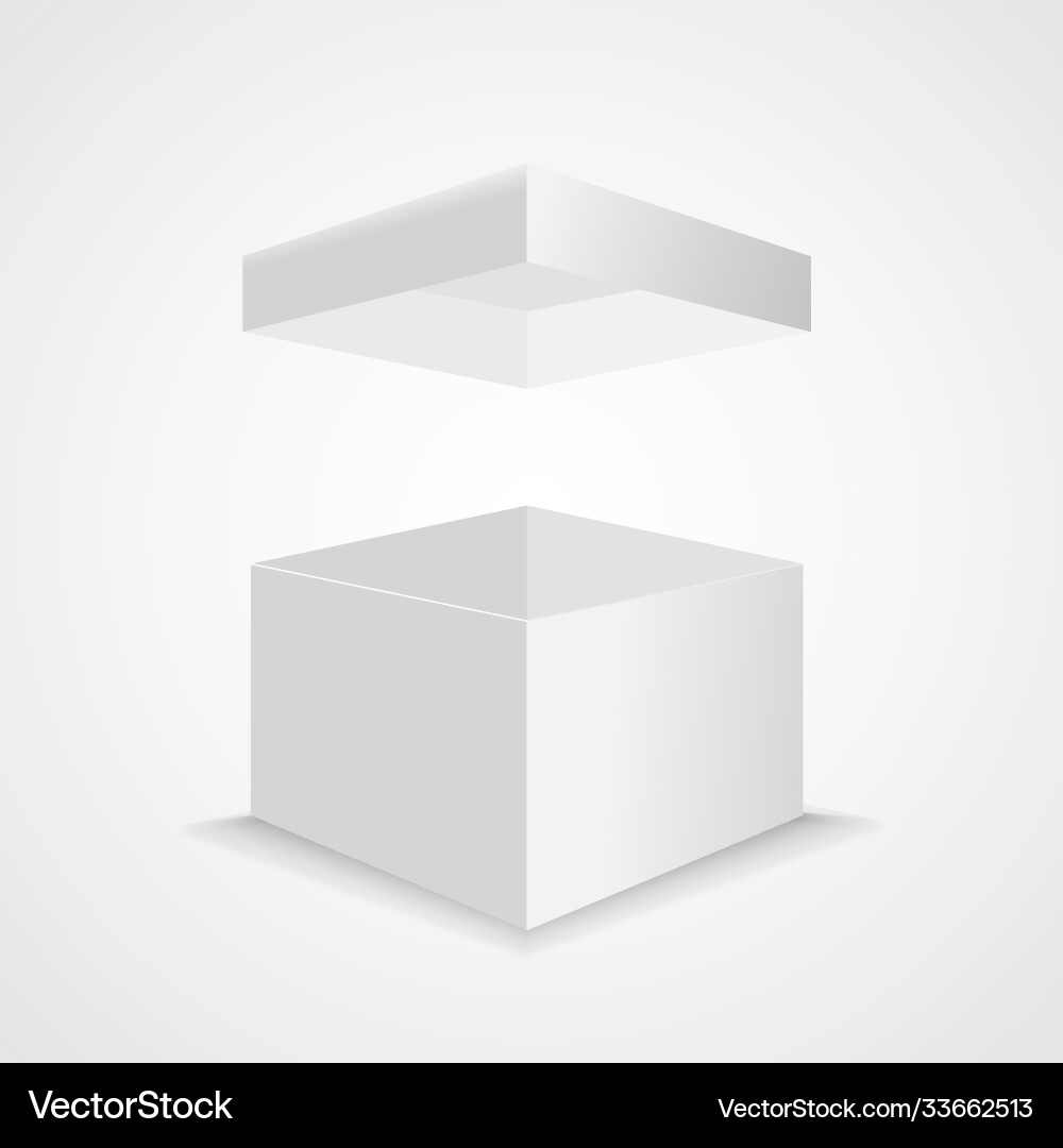 White open box mock up realistic cardboard White open box mock up realistic cardboard vector image