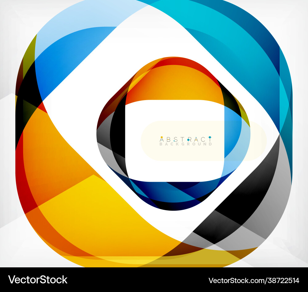 Abstract square shape with overlapping waves Vector Image