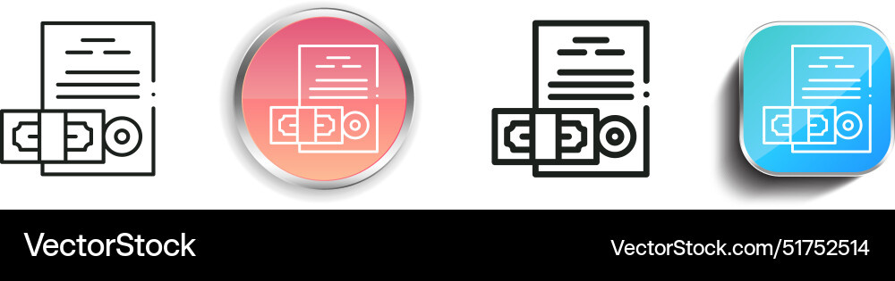 Bail icon thin linear regular and button style vector image