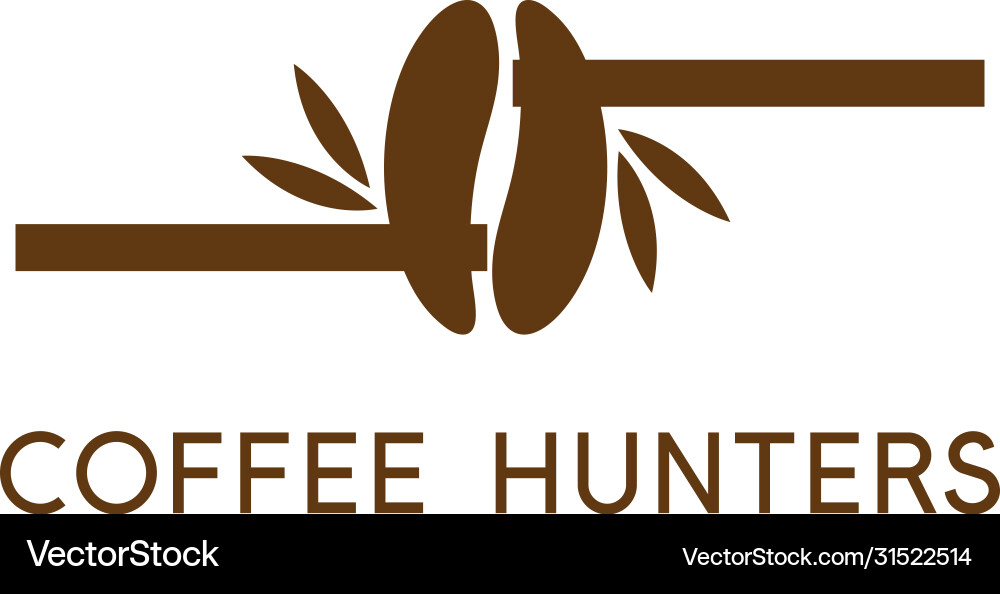 Coffee bean with two axes design template Vector Image