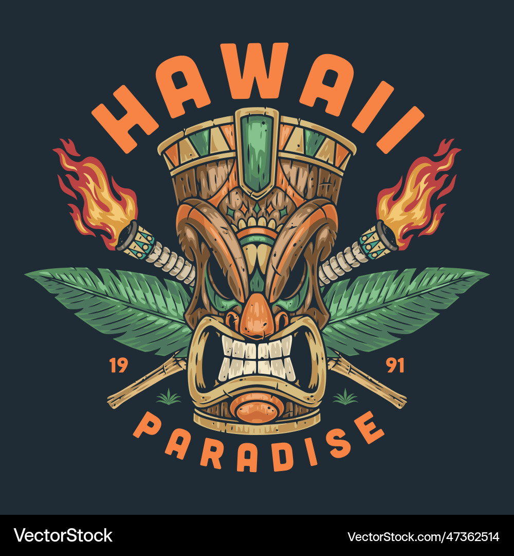 Colorful Tiki Idol Sticker vector image