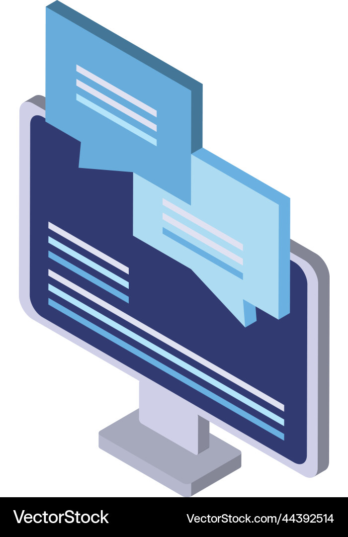 Computer chat message tech Vector Image