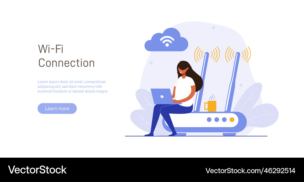 Concept of mobile network wireless internet Vector Image