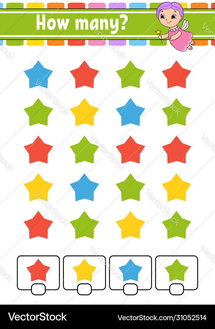 Counting game for children happy characters Counting game for children happy characters vector image