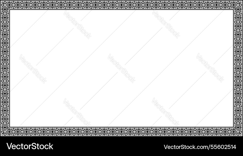 Decorative frame pixels pattern border isolated vector image