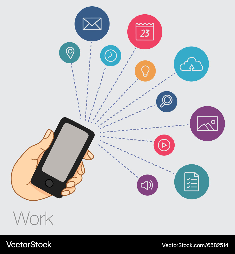 Demonstration display of a mobile phone Vector Image