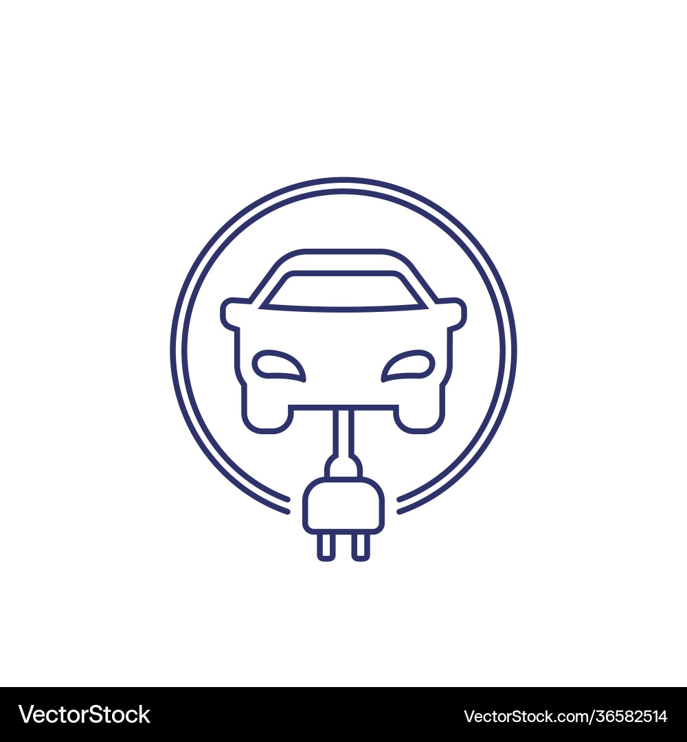 Electric Car Charging Icon vector image