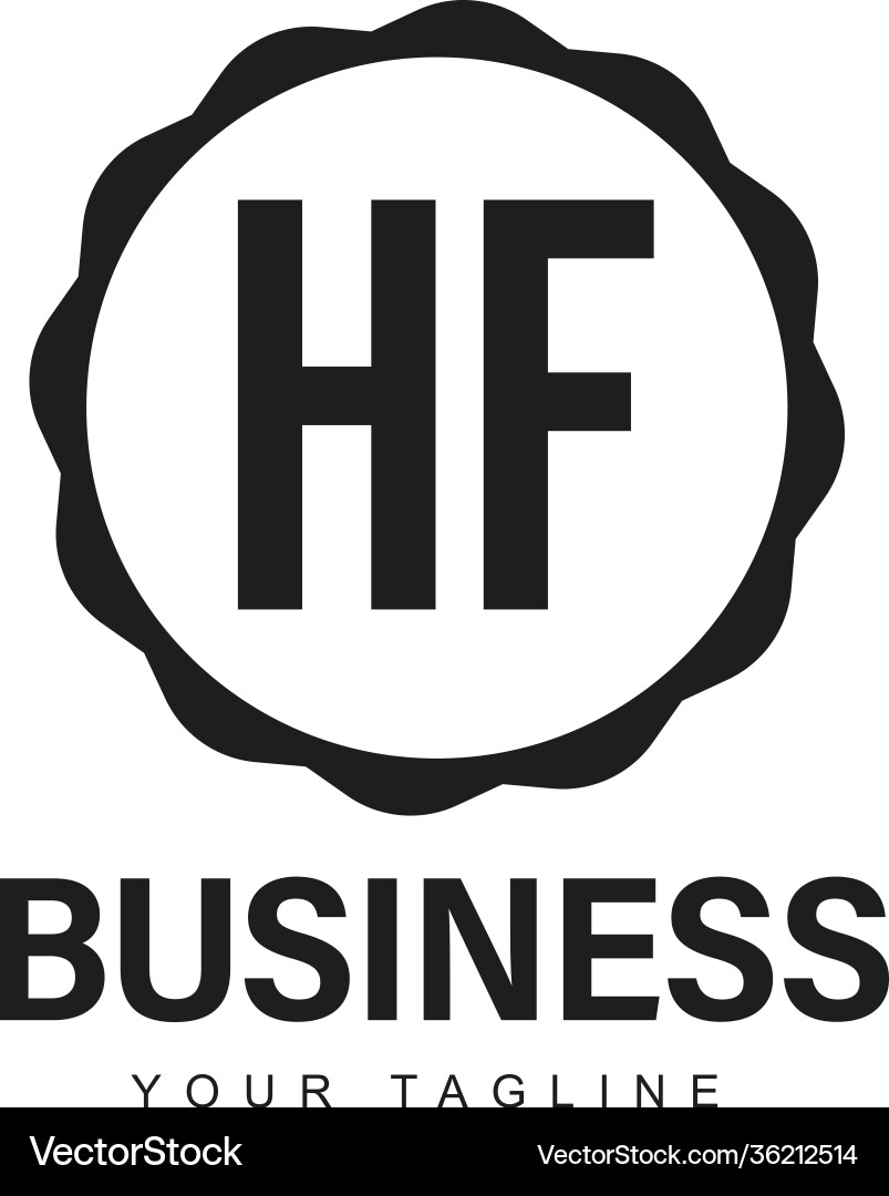 Hf initial a logo design with abstract style Hf initial a logo design with abstract style vector image
