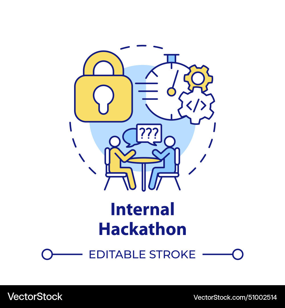 Internal hackathon multi color concept icon Vector Image