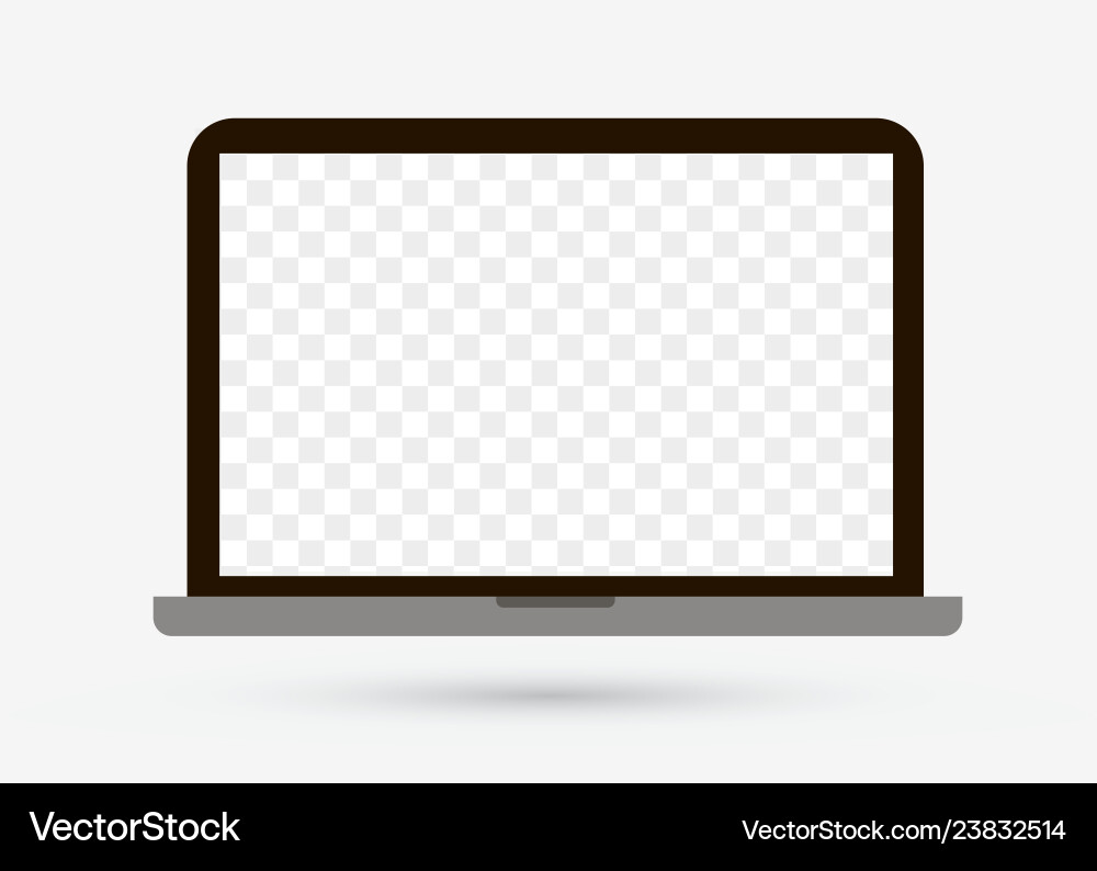 Laptop computer with transparent screen isolated vector image