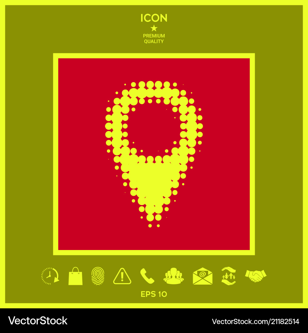Map pointer halftone logo vector image