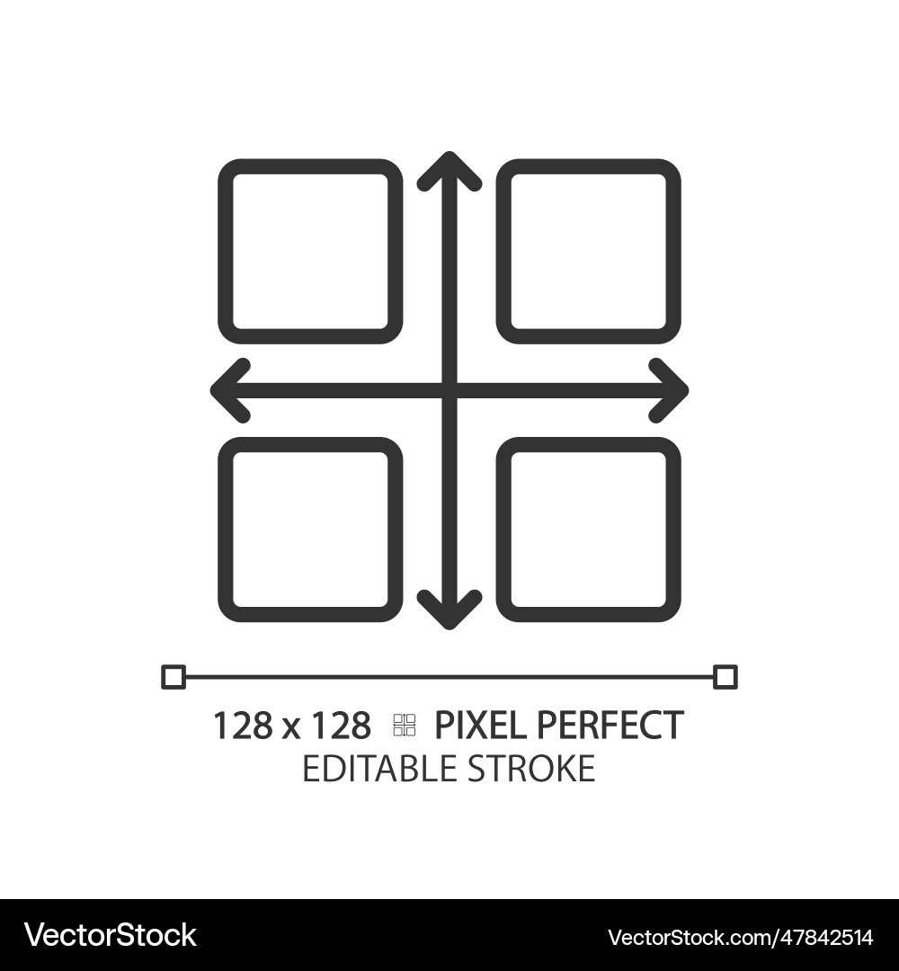 Matrix chart linear icon Matrix chart linear icon vector image