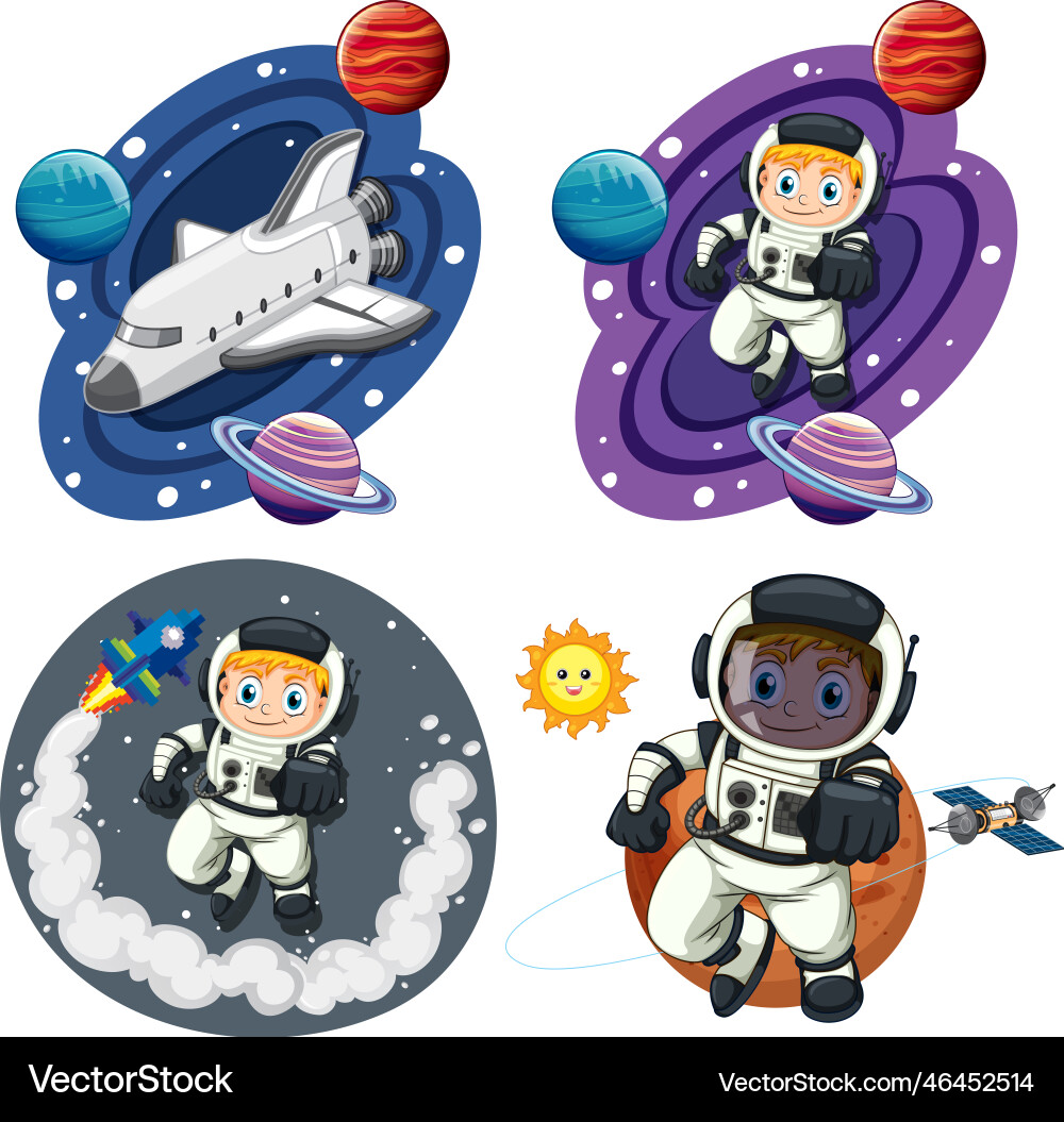 Outer space characters collection Outer space characters collection vector image