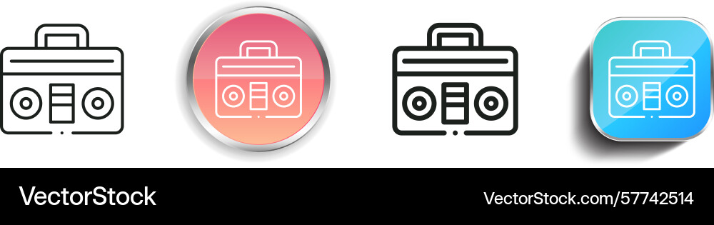 Radio icon thin linear regular and button style Radio icon thin linear regular and button style vector image