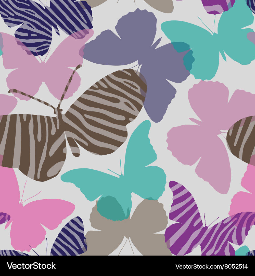 Seamless pattern with butterflies vector image