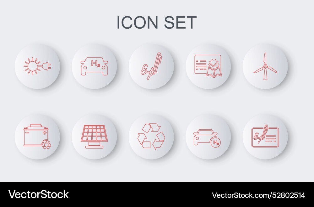 Set line signed document car battery with recycle Set line signed document car battery with recycle Vector Image