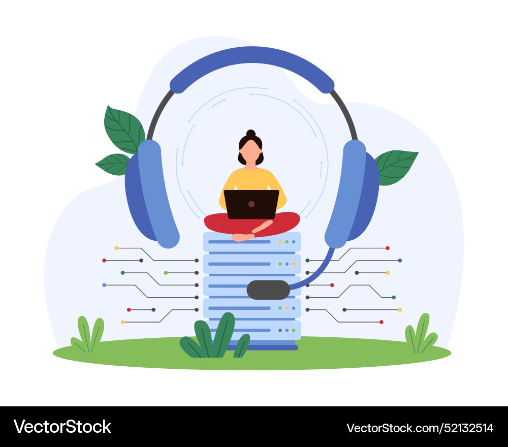 Tech support service for customers call center Tech support service for customers call center vector image