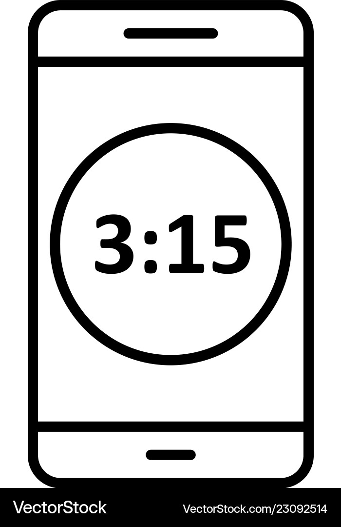 Time display mobile application icon vector image