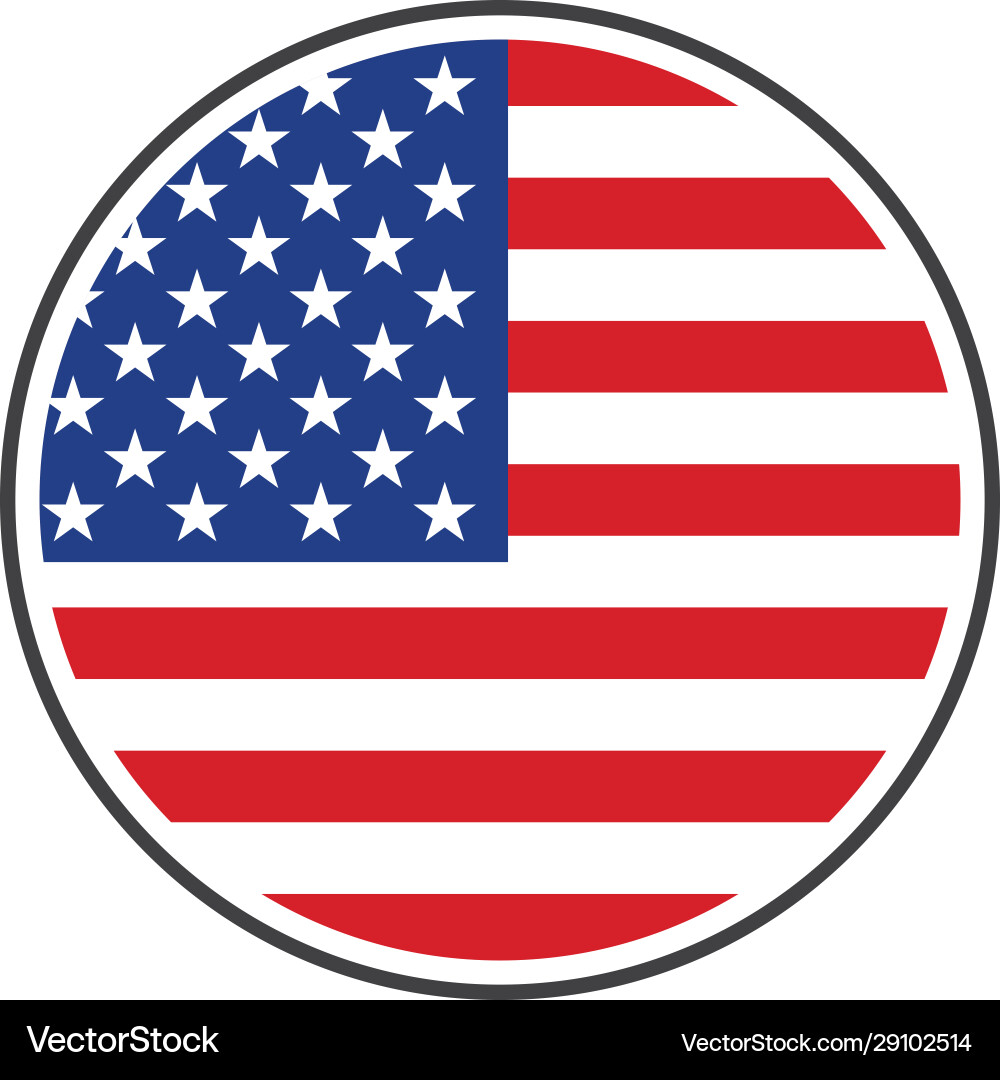 USA Flag Circle Icon vector image