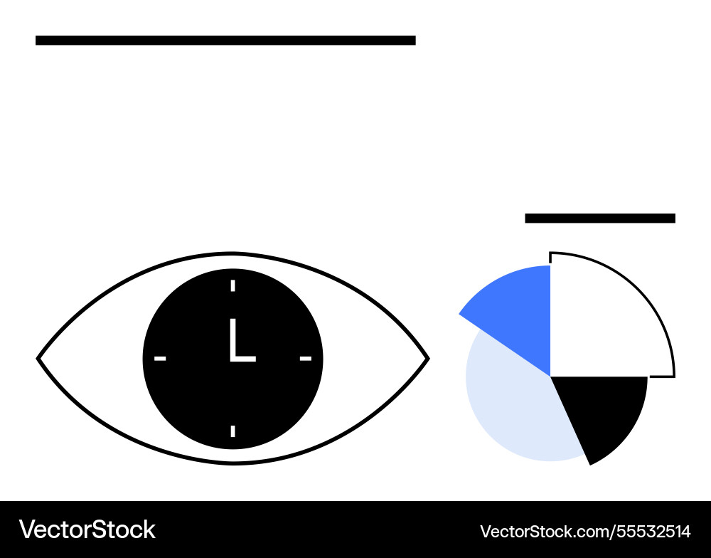 Visualizing time management through eye clock Visualizing time management through eye clock vector image