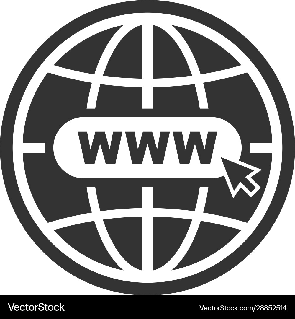 Web site internet icon shape with cursor Vector Image