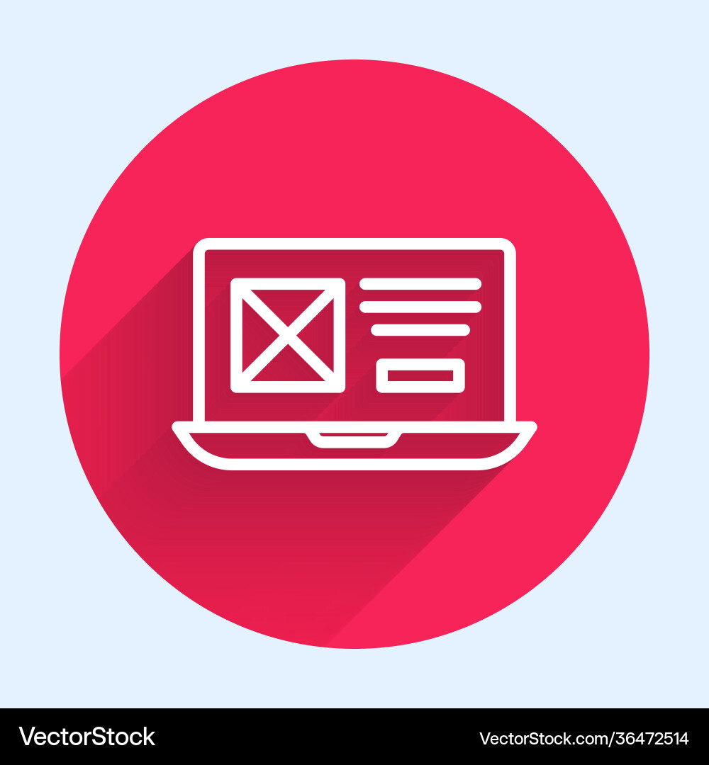White line ui or ux design icon isolated with long White line ui or ux design icon isolated with long vector image
