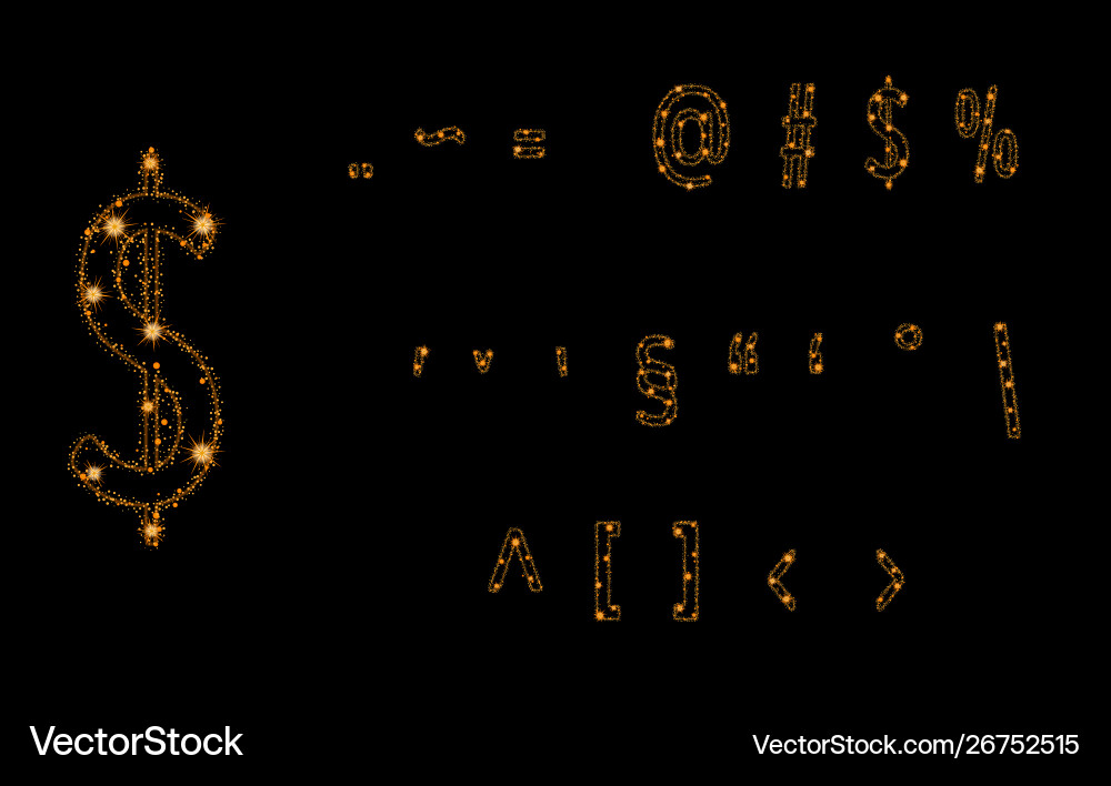 Alphabet Buchstaben von glitzernden Goldsternen Alphabet Buchstaben von glitzernden Goldsternen vektorbild