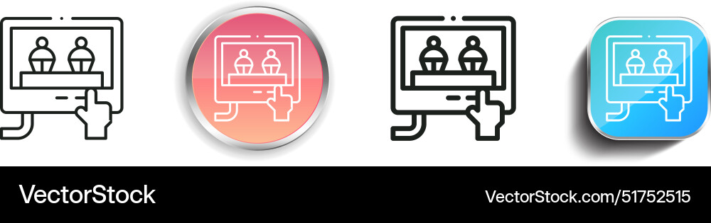Bake icon thin linear regular and button style Bake icon thin linear regular and button style vector image
