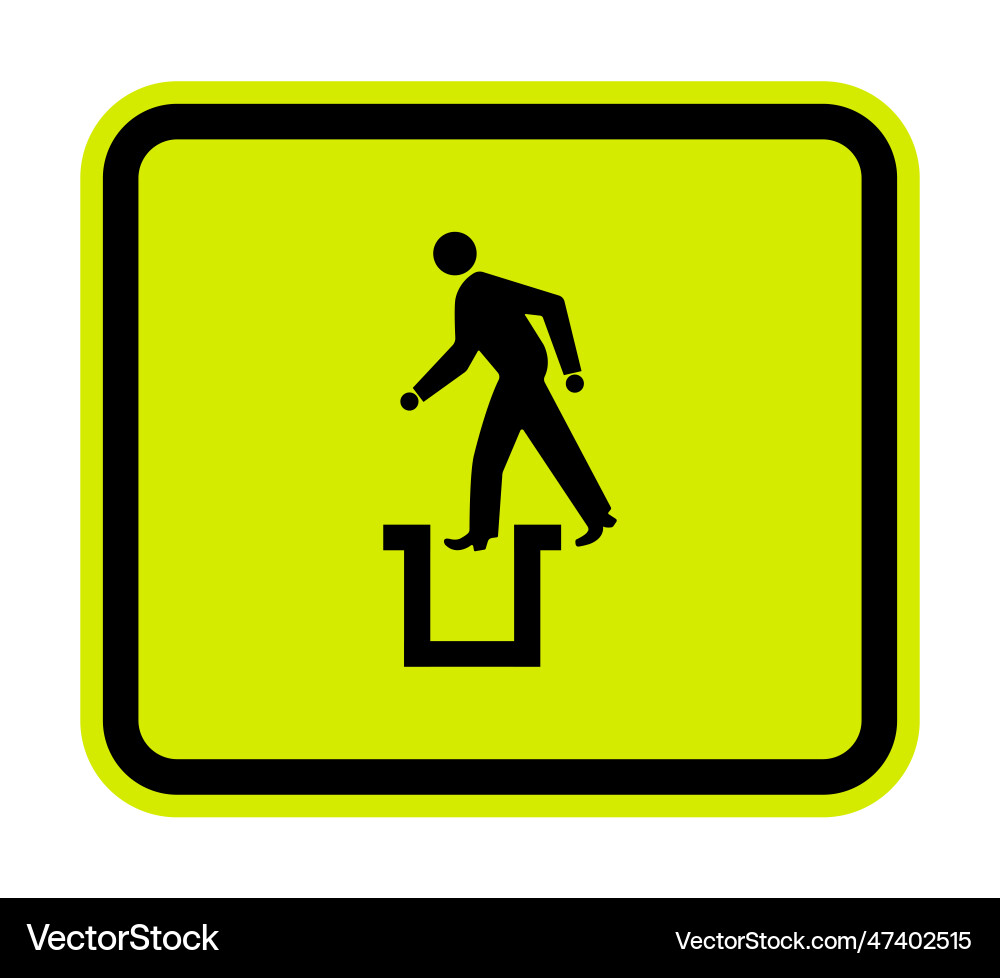 Beware bottomless pit symbol sign isolate Vector Image