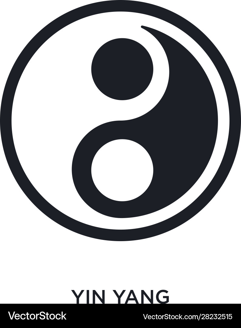 Black yin yang isolated icon simple element from vector image