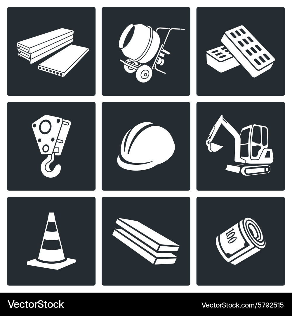 Building icons set Vector Image