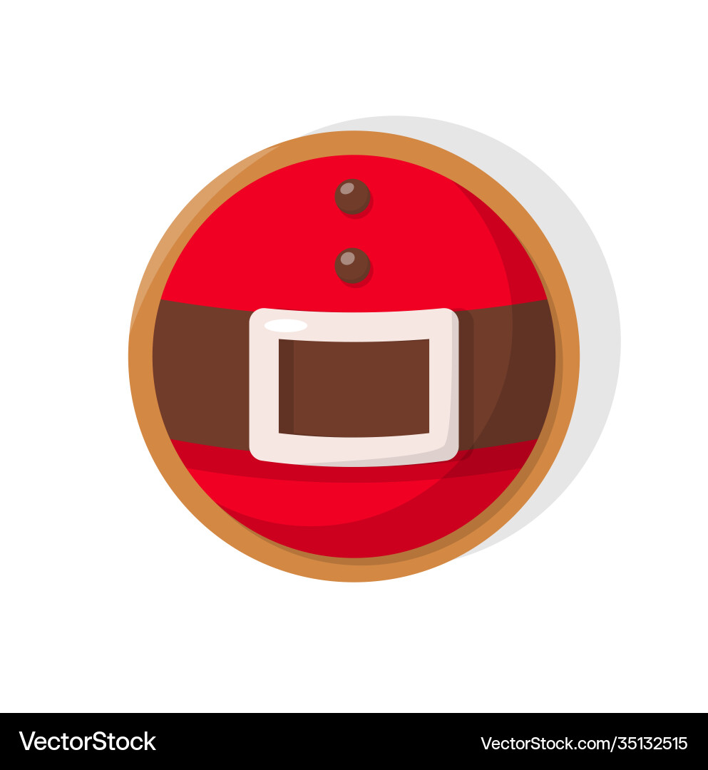 Christmas round cookie santa belt Christmas round cookie santa belt vector image