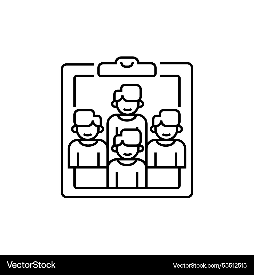 Client list line icon linear style sign Client list line icon linear style sign vector image