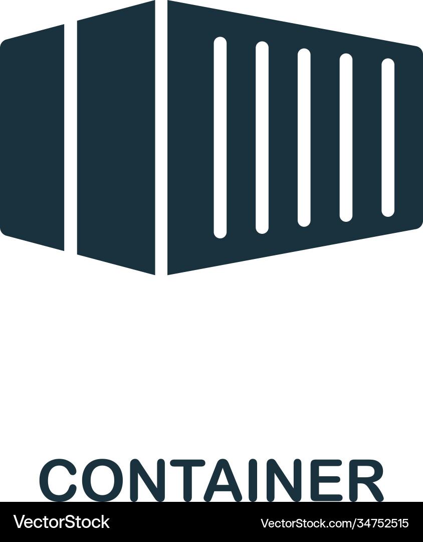 Container icon simple for web vector image