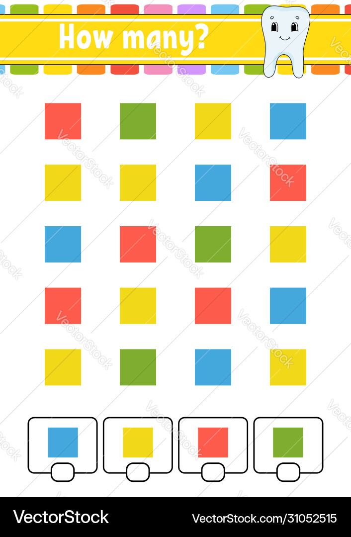 Counting game for children happy characters Counting game for children happy characters vector image