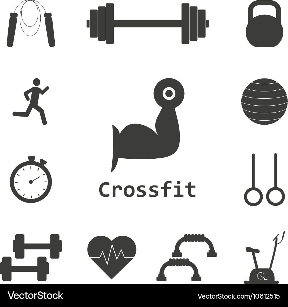 Crossfit Icons - Fitness Set vector image