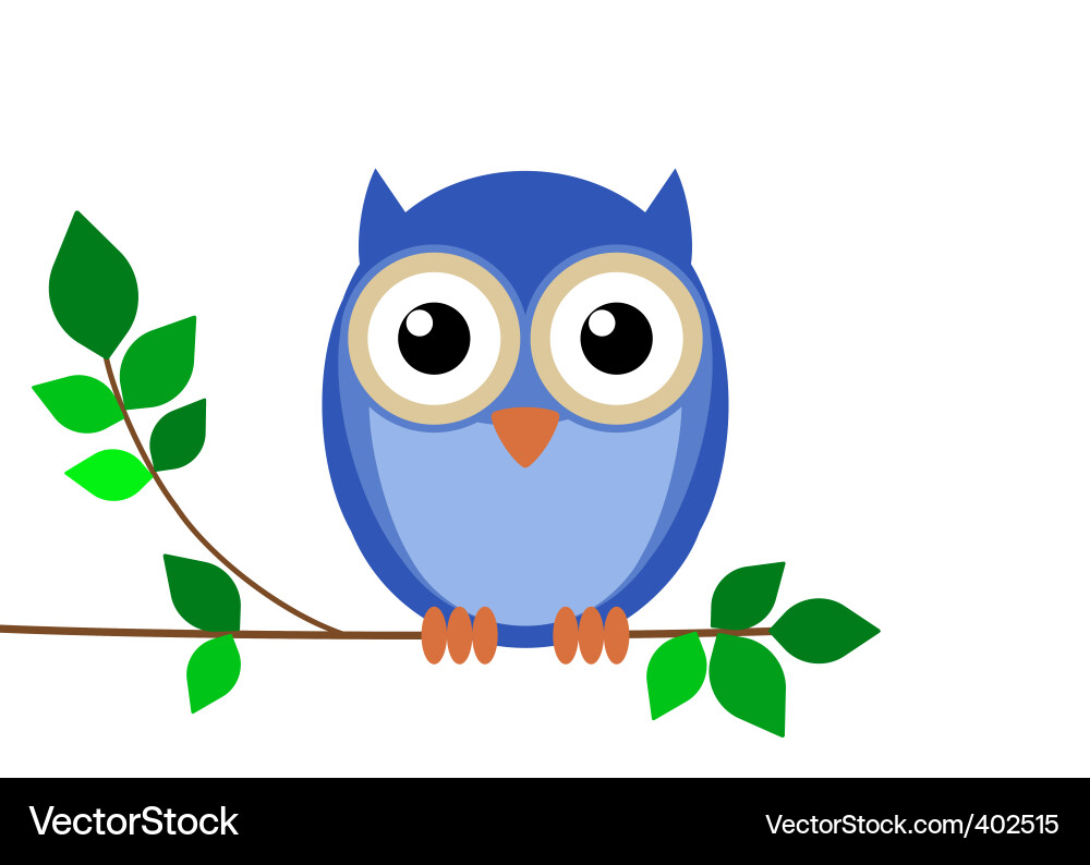 Cute Owl on Branch vector image