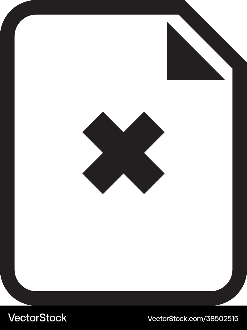 Delete document icon with close symbol Delete document icon with close symbol vector image