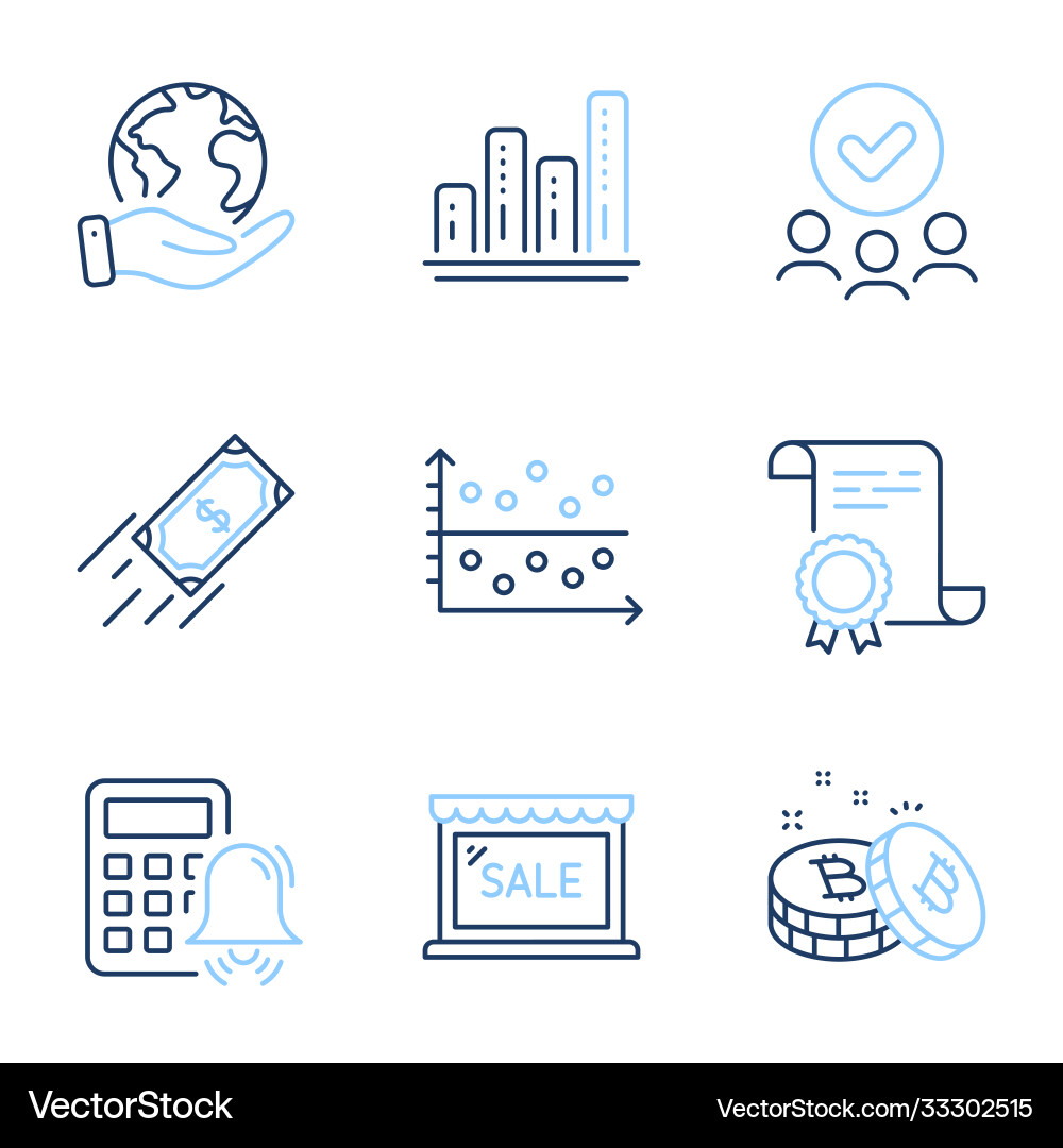 Dot plot fast payment and sale icons set graph Dot plot fast payment and sale icons set graph Vector Image