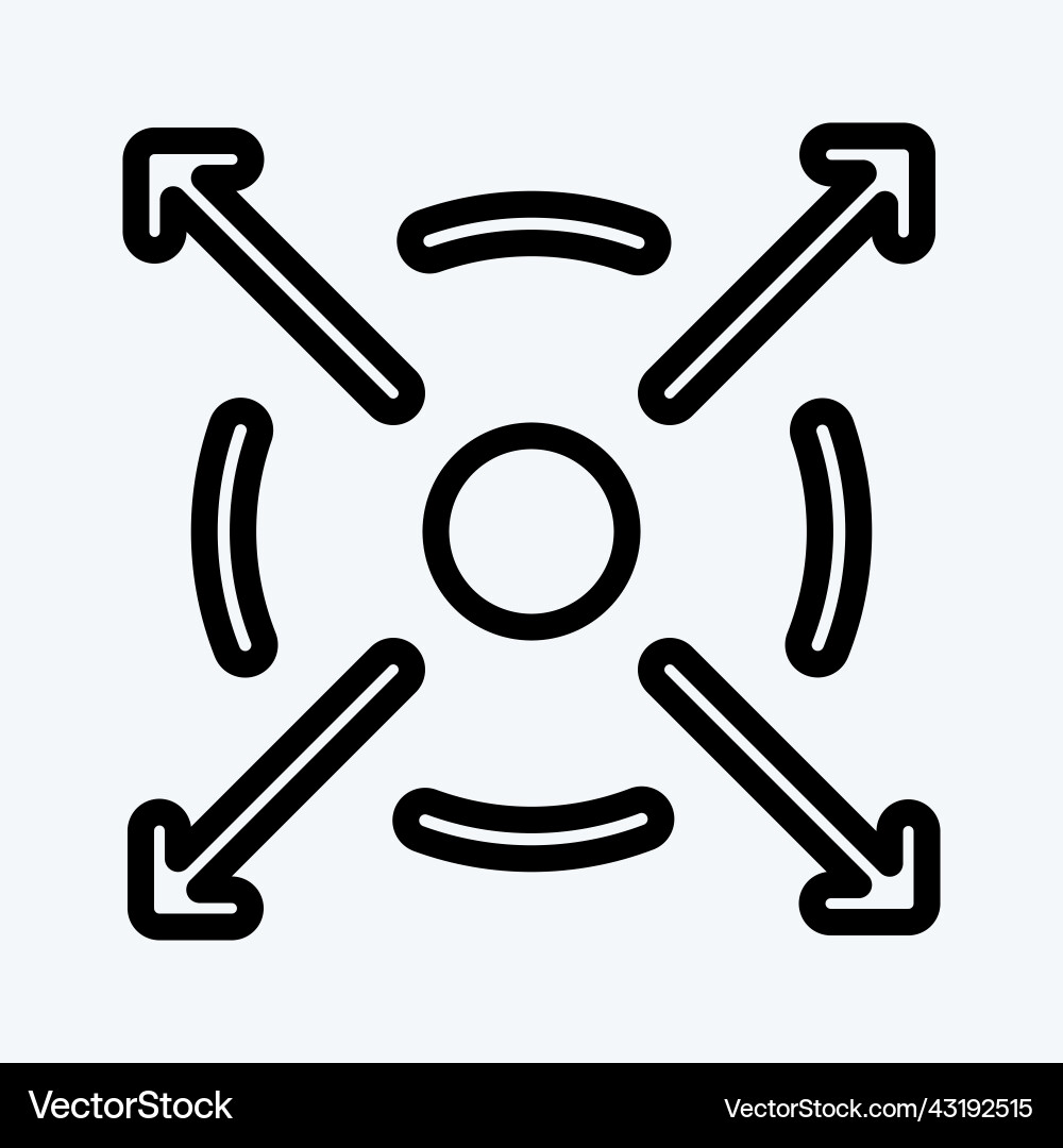 Icon extending suitable for branding symbol line Icon extending suitable for branding symbol line vector image