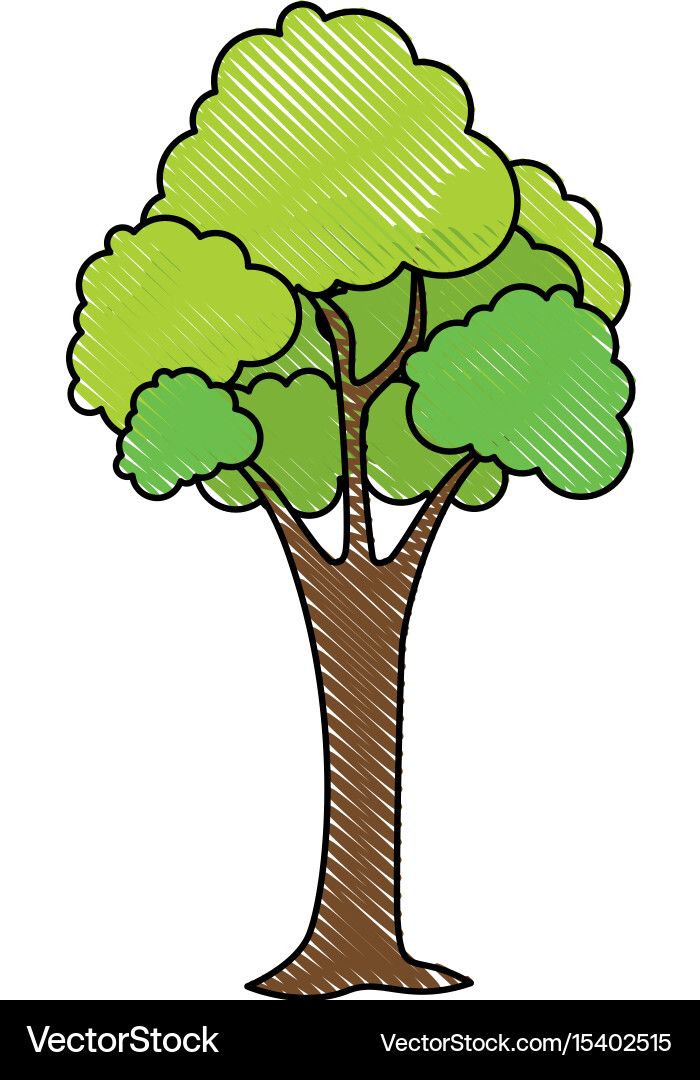 Isolated scribble tree Vector Image