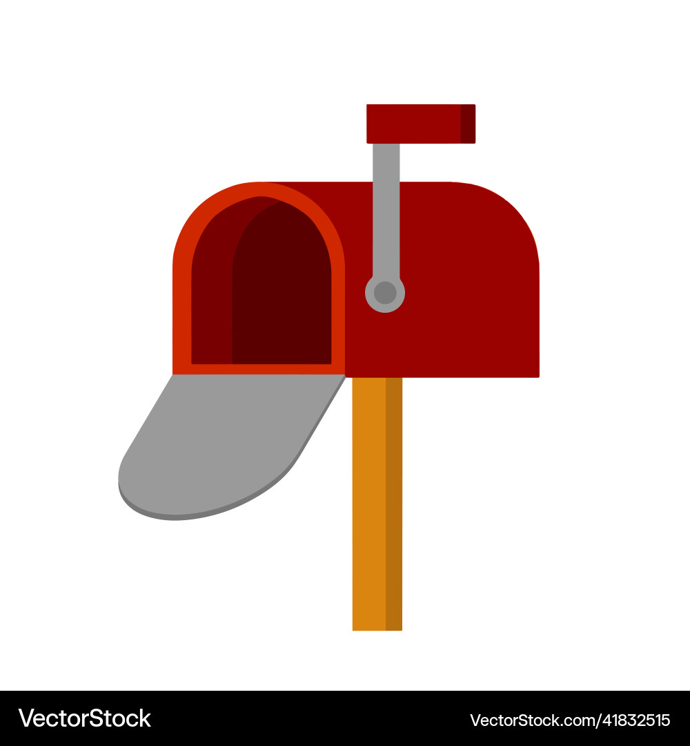 Mail red empty box open door vector image