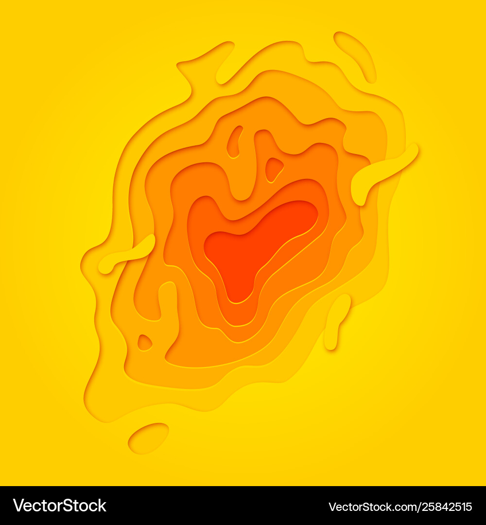 Papercut multi layer pattern yellow background Vector Image