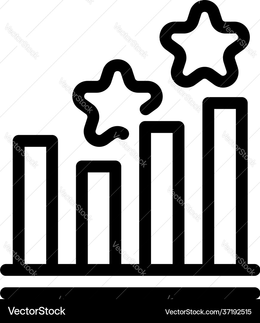 Ranking graph chart icon outline style Ranking graph chart icon outline style vector image