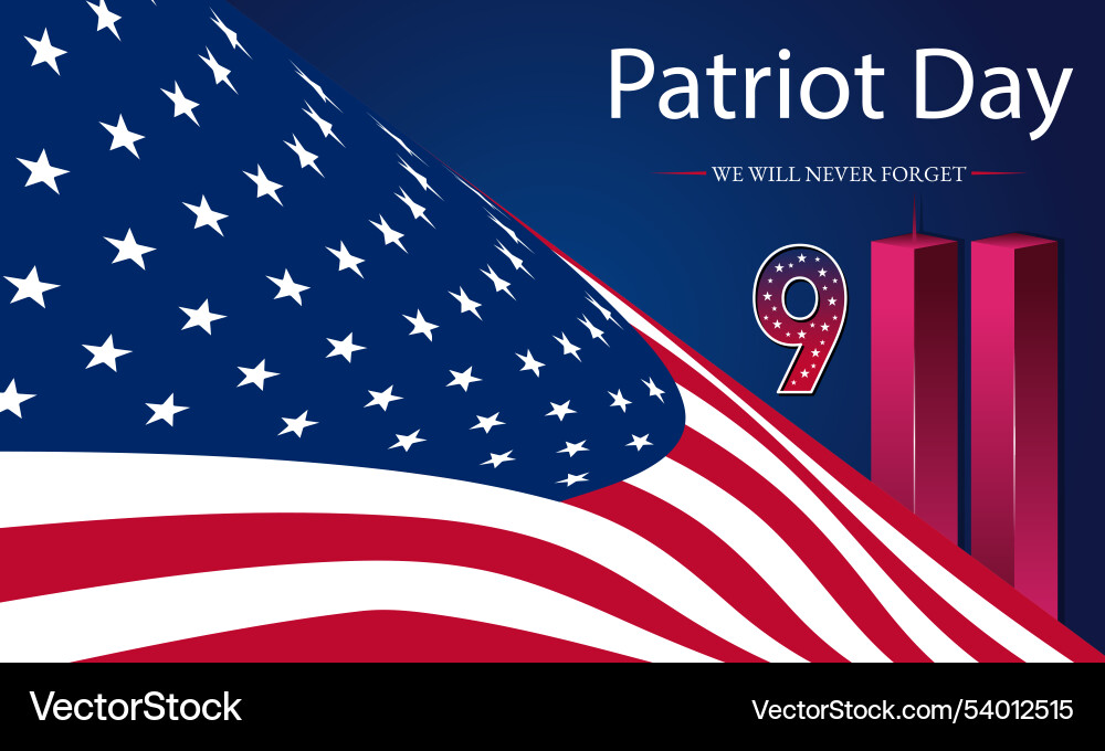 Remembering september 9 11 patriot day Royalty Free Vector
