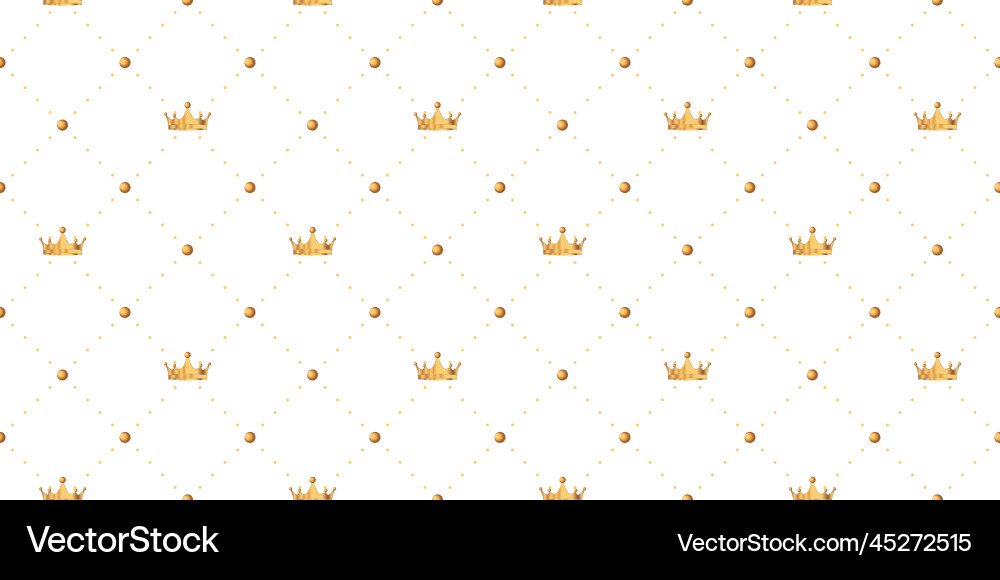 Seamless pattern in retro style with a gold crown Seamless pattern in retro style with a gold crown vector image