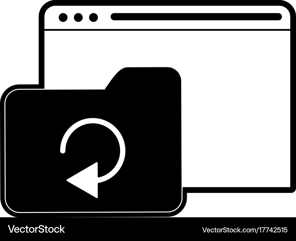 Tab Webseite oder Website mit Dateiordner-Symbolbild vektorbild