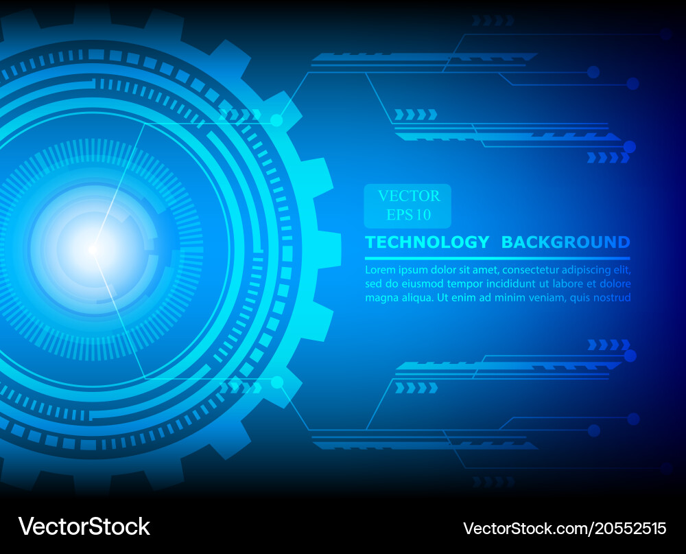 Tech Cog Circle Background vector image