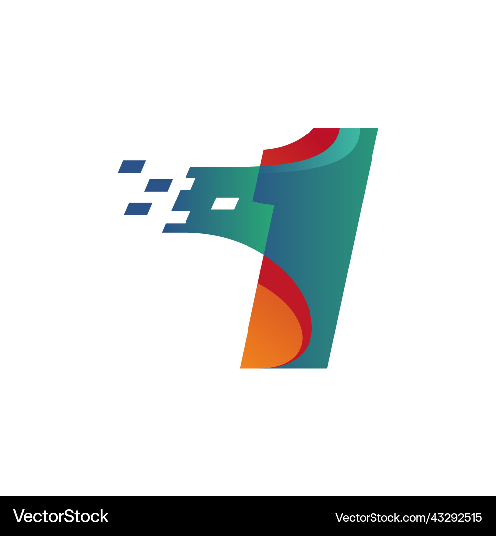 Technology numeric 1 Technology numeric 1 vector image